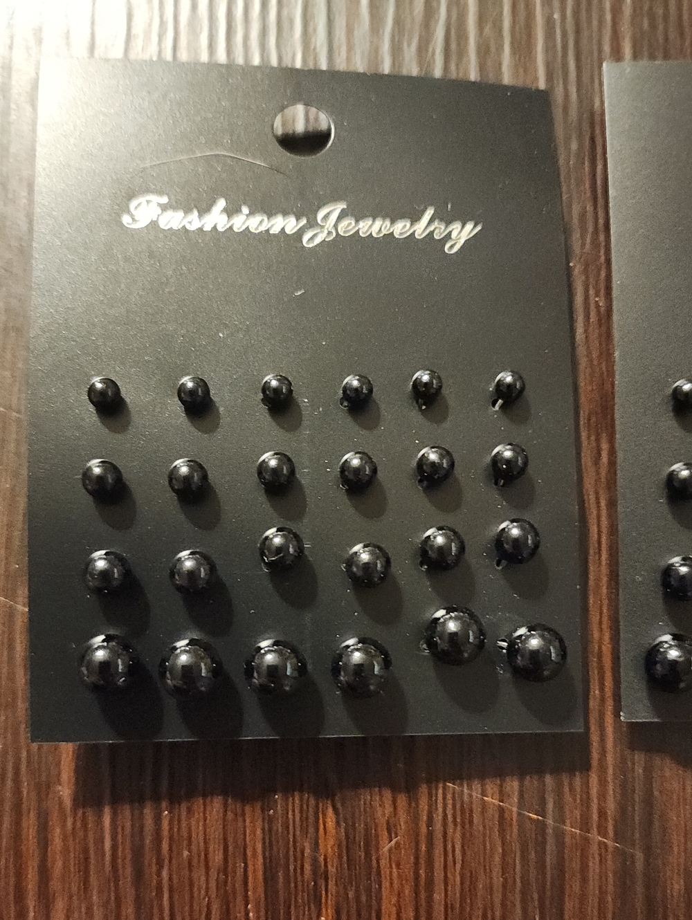 Fashion Jewelry Black Stud Earring Set - Assorted Sizes